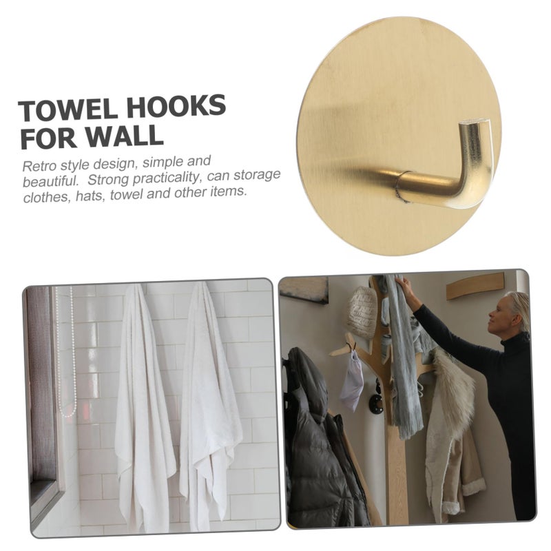 Stainless Steel Adhesive Hooks 4 Pack Heavy Duty No Drill Towel Coat Robe Holders - Image 4