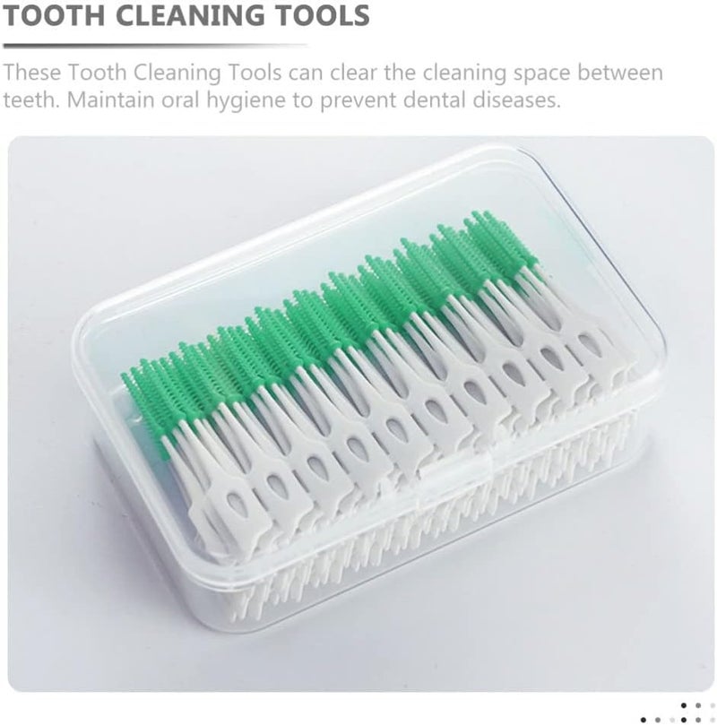 Street27 160 Pcs Interdental Manual Adult Brush Ultra Tight Bristles Tooth Flossing Head Oral Dental Hygiene Brush Tooth Pick Flosser Toothpick Sticks (Green, 160Pcs) - Image 5