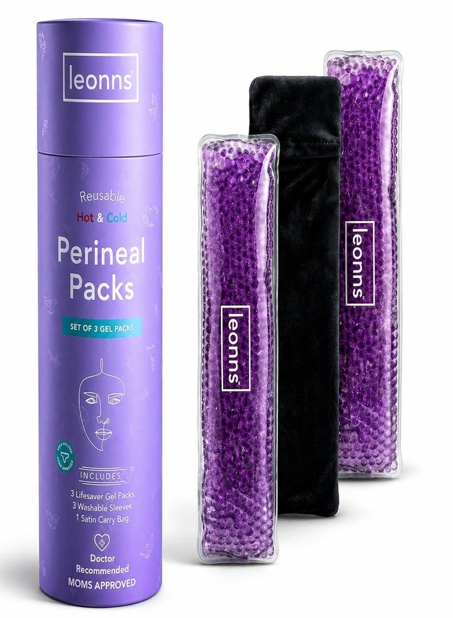 Leonns® Reusable Perineal Ice Packs for Postpartum Recovery - 3 Gel Packs & Washable Sleeves – Hot & Cold Relief for Perineal Pain, Hemorrhoids & C-Section - Image 1
