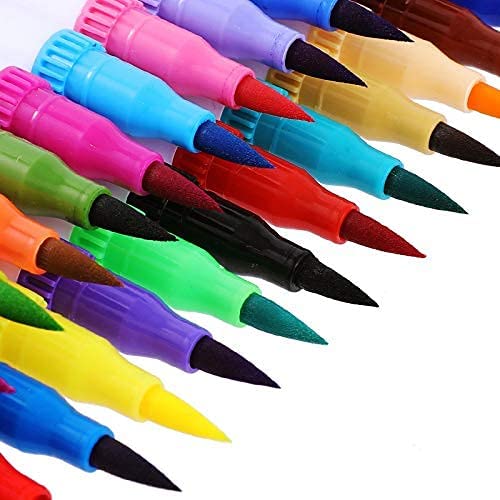 kreni enterprises Dual Tip brush Pens, Dual Art Marker Pen, For Drawing, sketching, Calligraphy, Coloring Book, journal art (24 Color) - Image 4