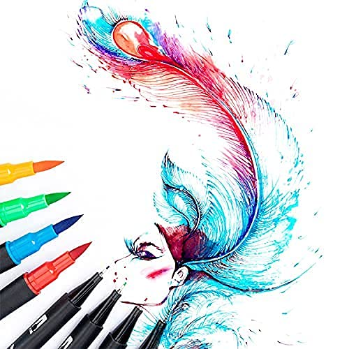 kreni enterprises Dual Tip brush Pens, Dual Art Marker Pen, For Drawing, sketching, Calligraphy, Coloring Book, journal art (24 Color) - Image 2