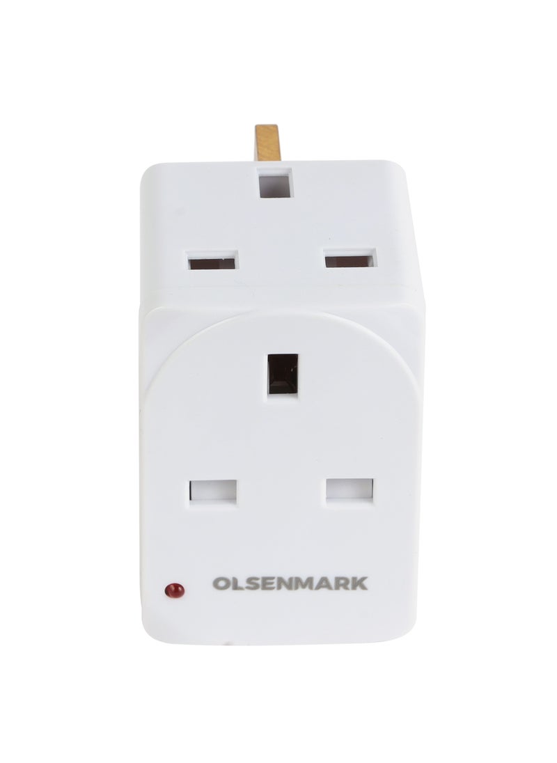 Olsenmark - Olsenmark 3 Way UK Adaptor OMES1888, PP Housing, Copper Parts and Pin, Global Compatibility, Compact and Portable Design - Image 1