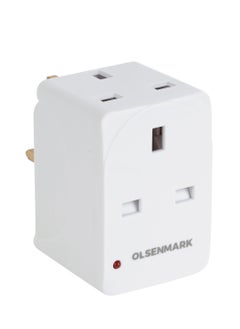 Olsenmark Olsenmark 3 Way UK Adaptor OMES1888, PP Housing, Copper Parts and Pin, Global Compatibility, Compact and Portable Design  - Image 1