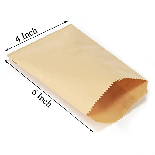 FOCCIUP 100 Pcs 4x6 Inches Brown Kraft Paper Bags Flat Envelopes Merchandise Treat Bag for Party - Image 4