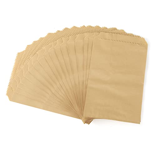 FOCCIUP 100 Pcs 4x6 Inches Brown Kraft Paper Bags Flat Envelopes Merchandise Treat Bag for Party - Image 1