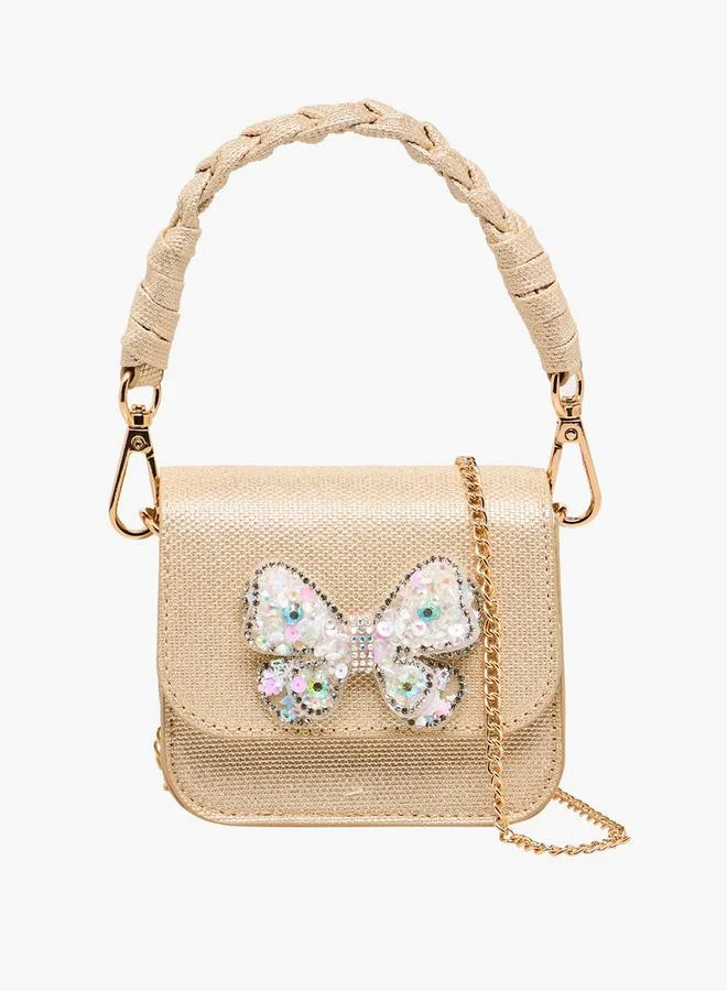 فلورا بيلا من شو إكسبرس حقيبة فلورا بيلا كروس بودي مزينة بفراشة بحزام سلسلة مجموعة رمضان