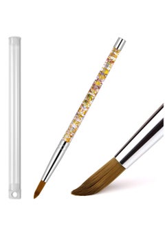 SYOSI Acrylic Nail Brush Pure Sable Hair Round Oval Professional Nail Art Painting Brush With Special Liquid Glitter Handle for Manicure Pedicure Application (SIZE 8) - 1PCS  - Image 1