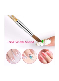 SYOSI Acrylic Nail Brush Pure Sable Hair Round Oval Professional Nail Art Painting Brush With Special Liquid Glitter Handle for Manicure Pedicure Application (SIZE 8) - 1PCS  - Image 2