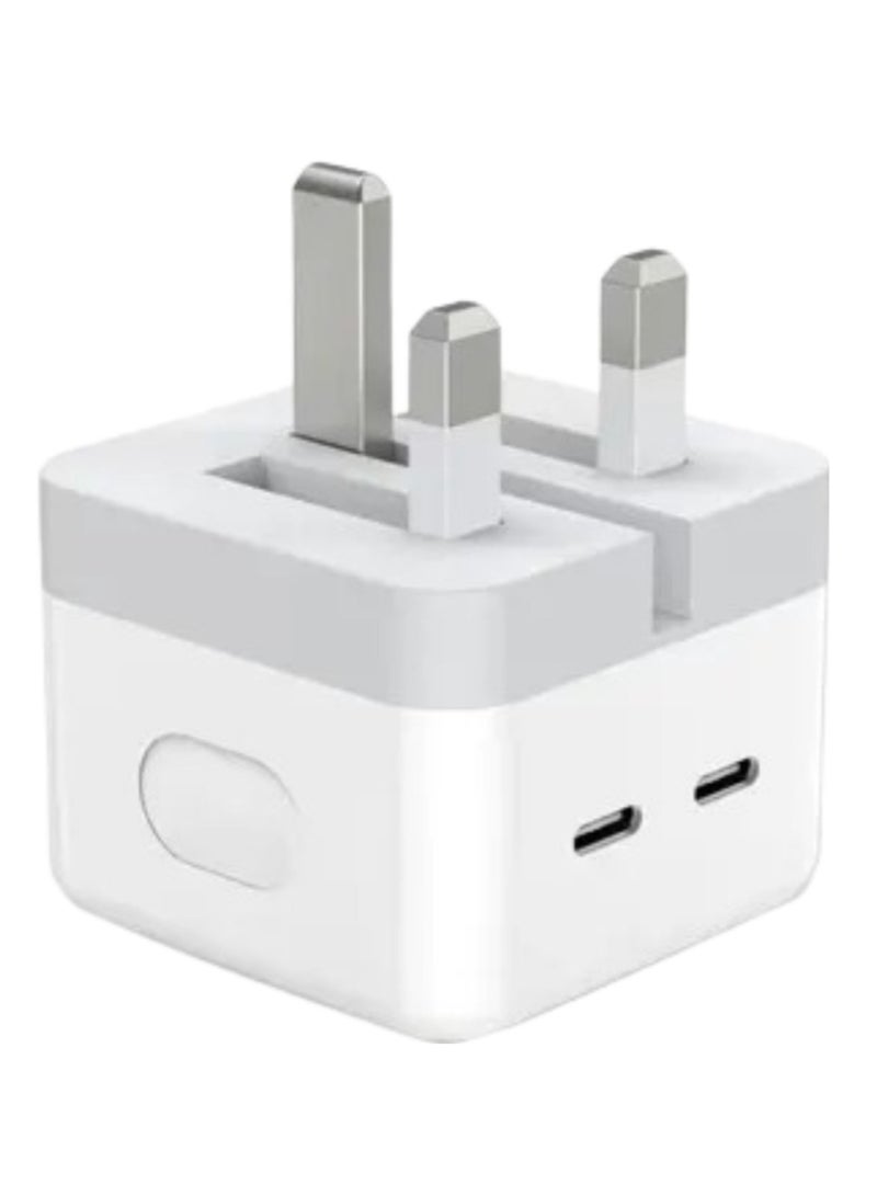 USB C Plug, 35W Dual USB C Fast Charger Plug Power Adapter + USB C to Lighting Cable + USB C to USB C Cable for iPhone 14/14 Plus/Pro/ 14 Pro Max/ 13/12/ 11/ X/Samsung/Pad/Speaker/AirPods - Image 3