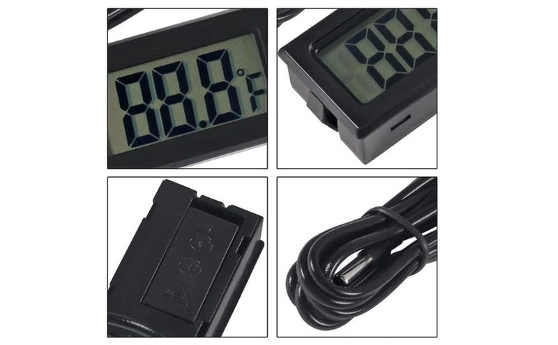 Konvio Mini LCD Digital Temperature Meter Sensor Wired Thermometer for Room Temperature/Fridges, Indoor Outdoor, Aquarium Portable Pocket - Image 2