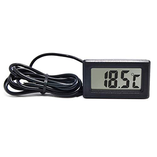 Konvio Mini LCD Digital Temperature Meter Sensor Wired Thermometer for Room Temperature/Fridges, Indoor Outdoor, Aquarium Portable Pocket - Image 1