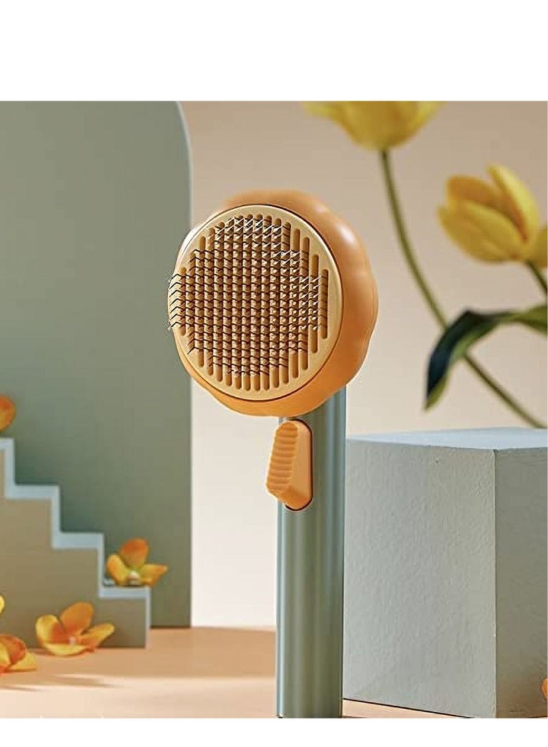 دوبكارت فرشاة العناية بالحيوانات الأليفة اليقطين مع زر التشغيل. فرشاة شعر / مشط لإزالة تساقط الشعر - القطط / الكلاب - Image 3