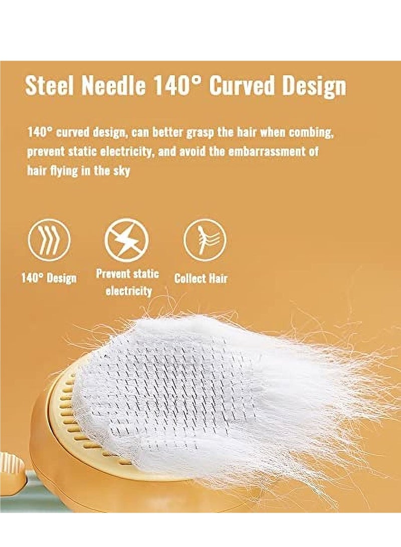 دوبكارت فرشاة العناية بالحيوانات الأليفة اليقطين مع زر التشغيل. فرشاة شعر / مشط لإزالة تساقط الشعر - القطط / الكلاب - Image 4