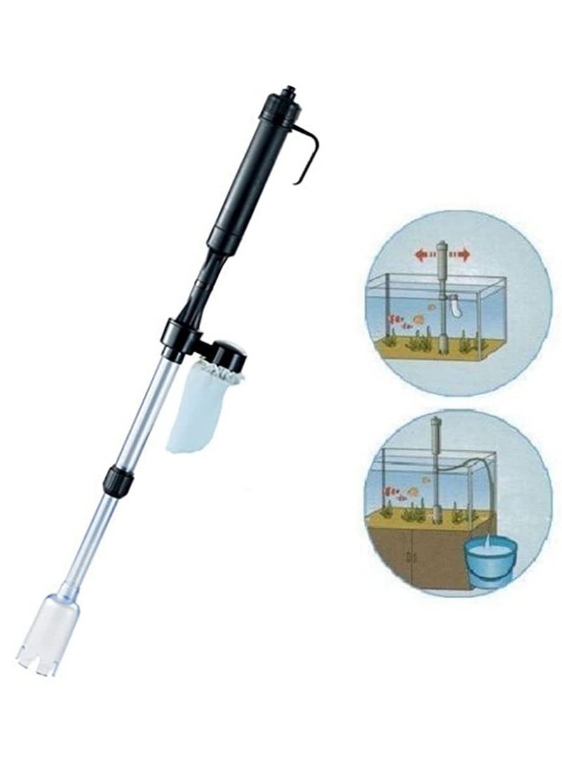 Generic 3 in 1 Electric Aquarium Syphon Cordless Gravel Water Algae Cleaner Washer 20 Inch Deep 520LPH Flow Auto Fish Tank Vacuum Filter for Freshwater Saltwater Tanks Adjustable Suction Power  - Image 1