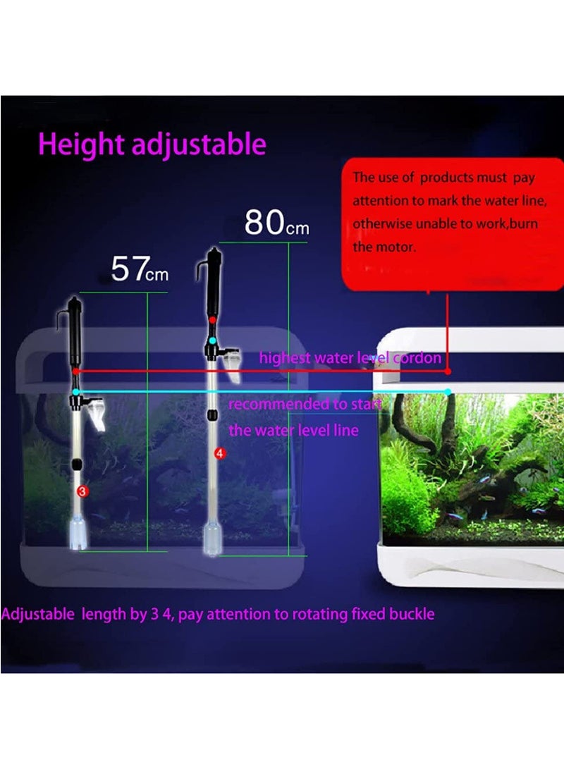 Generic 3 in 1 Electric Aquarium Syphon Cordless Gravel Water Algae Cleaner Washer 20 Inch Deep 520LPH Flow Auto Fish Tank Vacuum Filter for Freshwater Saltwater Tanks Adjustable Suction Power  - Image 5