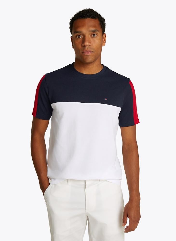 TOMMY HILFIGER - Global Stripe Colourblock T-Shirt - Image 1