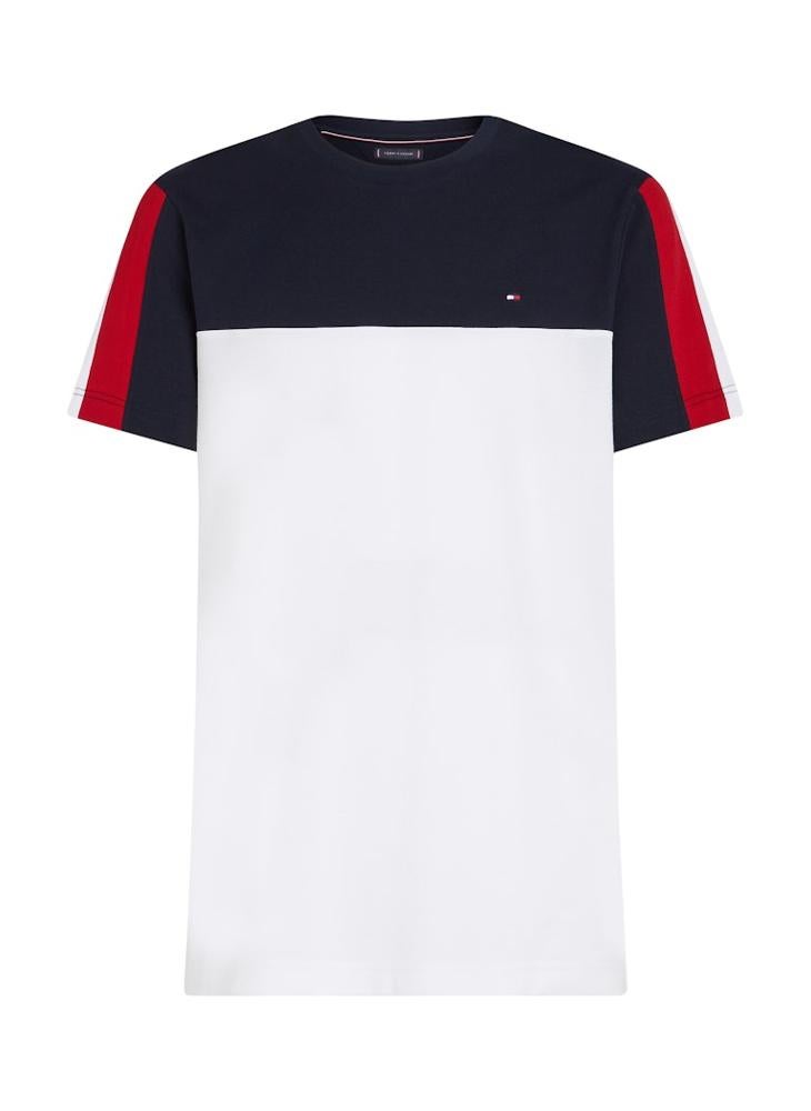TOMMY HILFIGER - Global Stripe Colourblock T-Shirt - Image 1