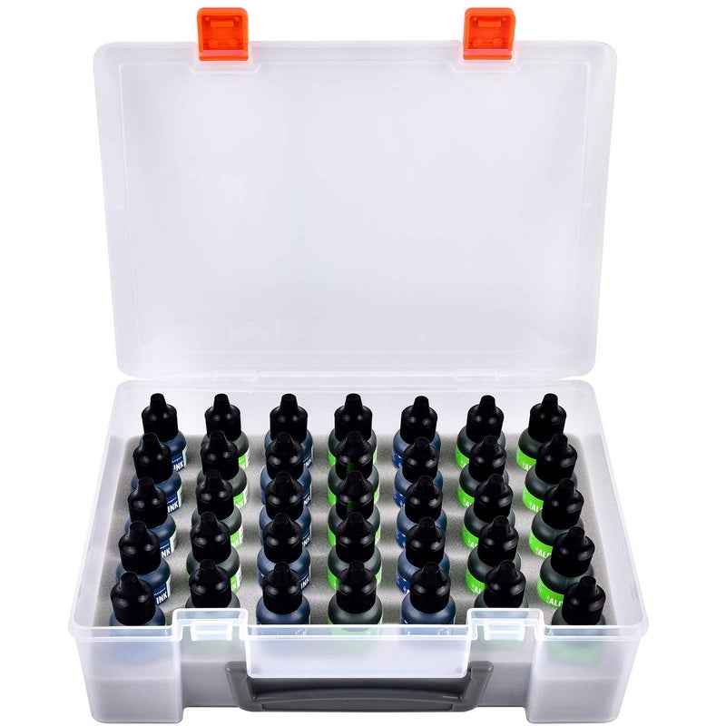 FULLCASE Ink Storage Organizer Carrying Case, Holds 35pcs 0.35oz, 0.5oz Bottles of Ink Set/for Stickles Glitter Glue/for Glossy Accents/for Reinkers, Paint Travel Box Container (Case Only) - Image 1