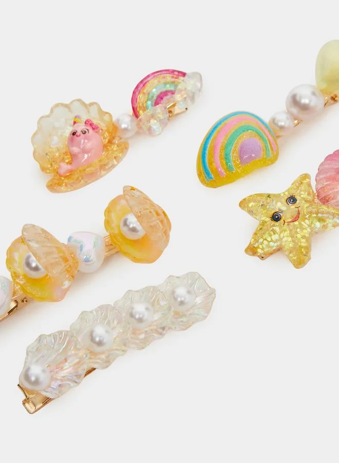 Styli Pack of 5 - Seashell Acrylic Hair Clips