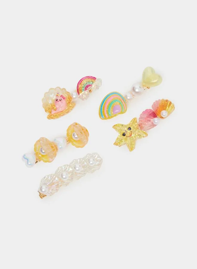 Styli Pack of 5 - Seashell Acrylic Hair Clips