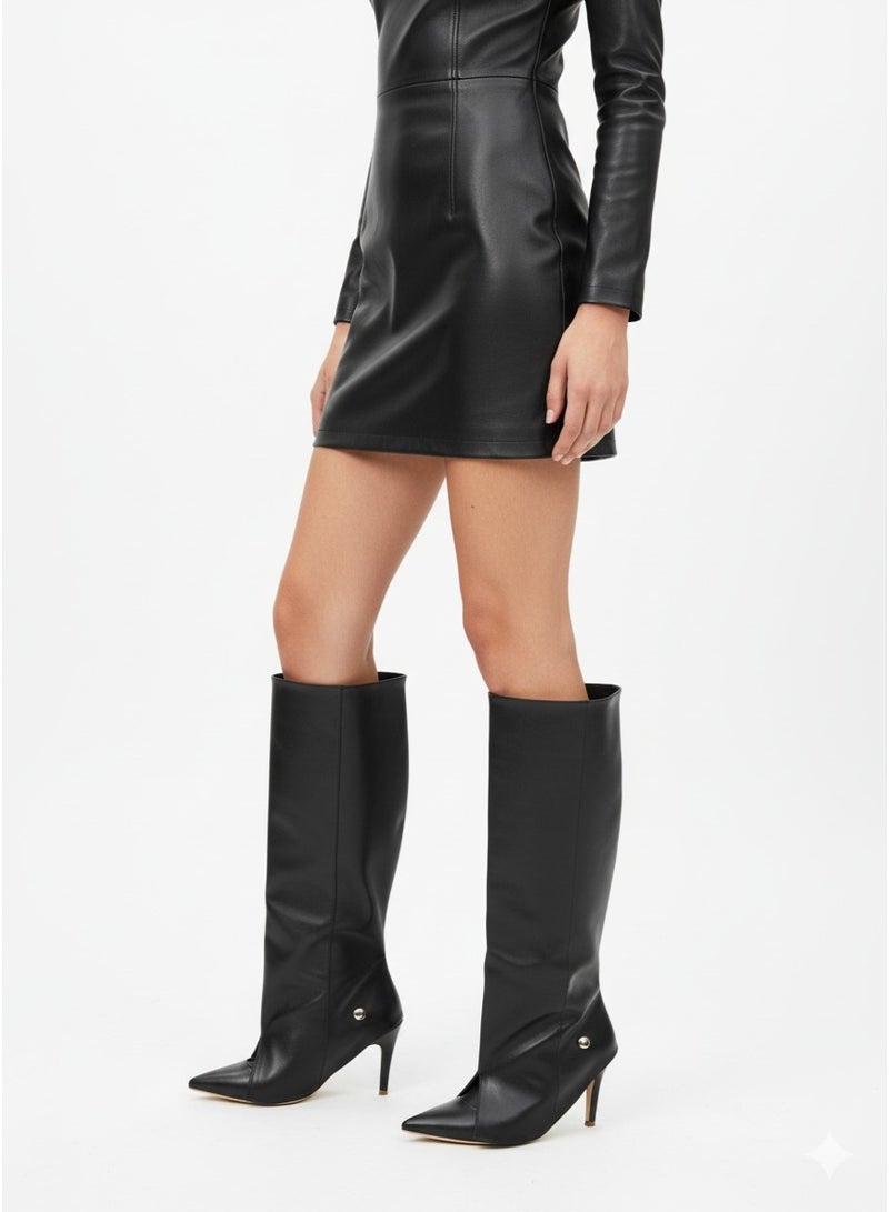Vbranda Elegant high-heeled knee boots crafted - Image 1