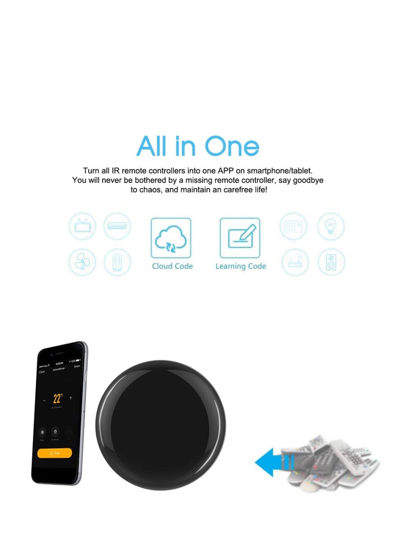 WiFi-IR Remote Controller Hub, Smart IR Remote Controller Smart Home Infrared Universal Remote Blaster, Smart Remote Hub Tuya APP Smart Voice Control Compatible with Alexa and Google Home