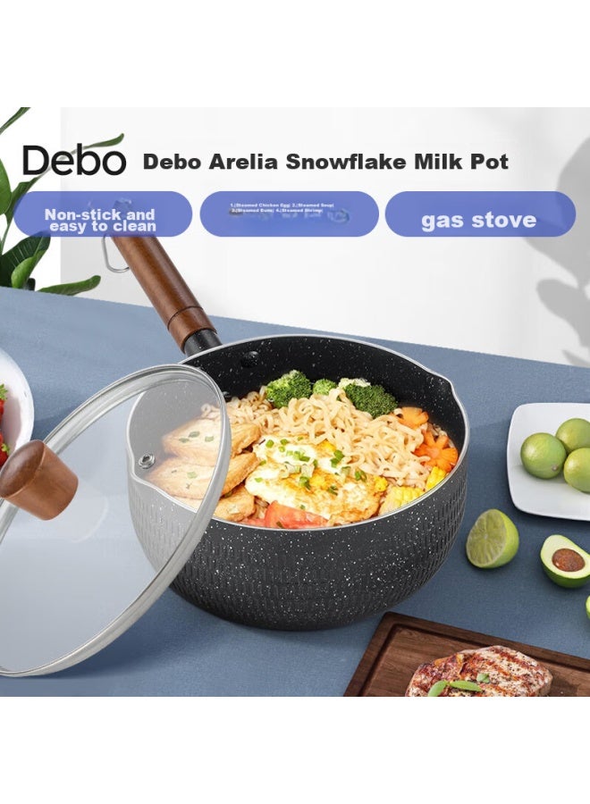 Debo Non-stick Milk Pot, Snow Flat Pot, Baby Food Cooking Pot, Small Soup Pot, Compatible With Gas And Induction Stoves, 20cm - Image 1