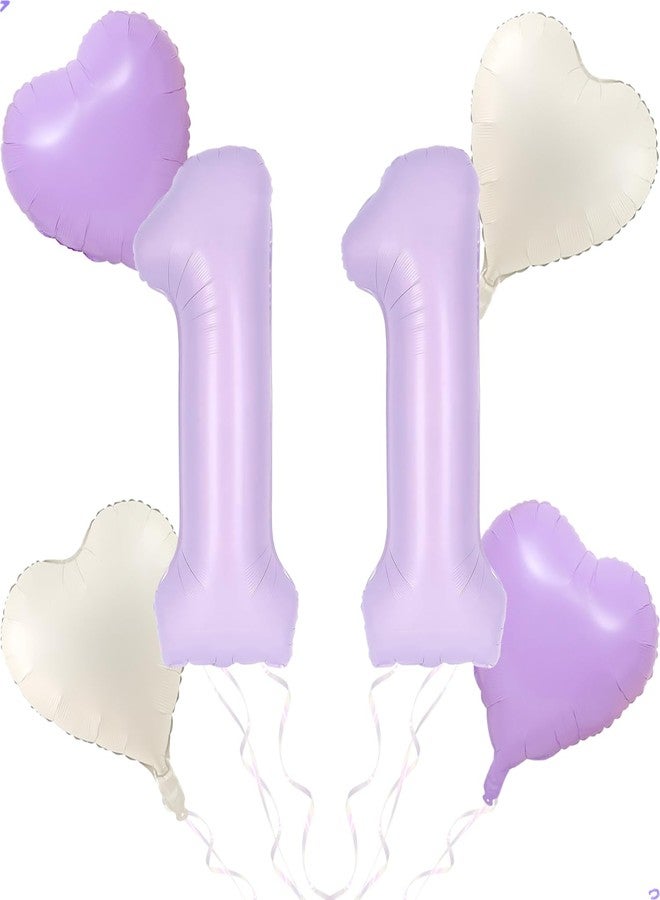 Florisland 40 inch Light Purple Number 11 Balloon for Lavender Birthday Decorations, Large Lavender 11 Balloon Number 11th Party Decorations,Lilac 11 Year Old Birthday Balloon Pary Supplies Favors - Image 1