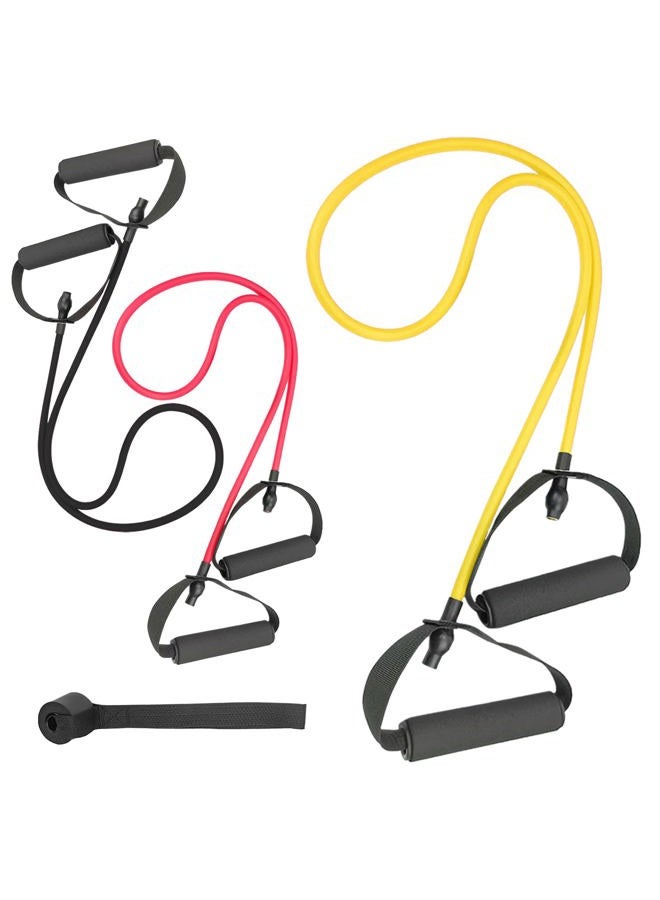 Rhinenet 3PCS Resistance Bands with Handles Strength Bands Exercise Bands Set with Handles Elastic Bands Workout Bands for Working Out Strength Training Muscle Toning Door Anchor and Workout Guide - Image 1