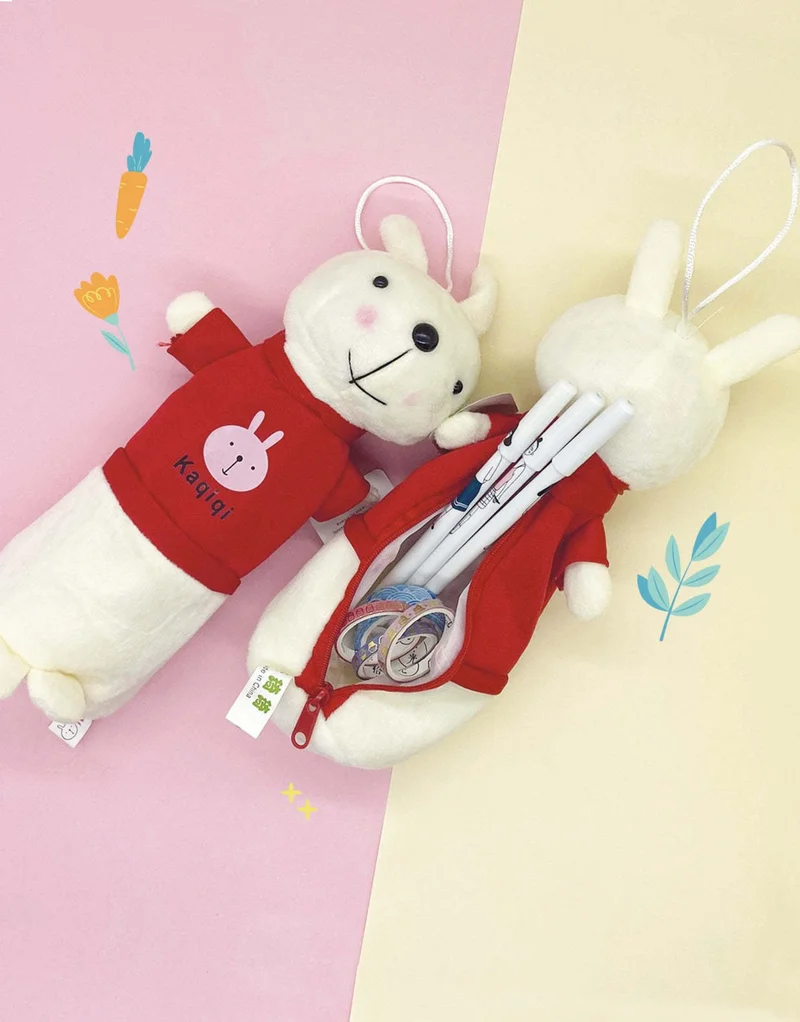 كاغيت جيمي دوكان Paper Ship Shop Red Rabbit Fabric Pencil Box