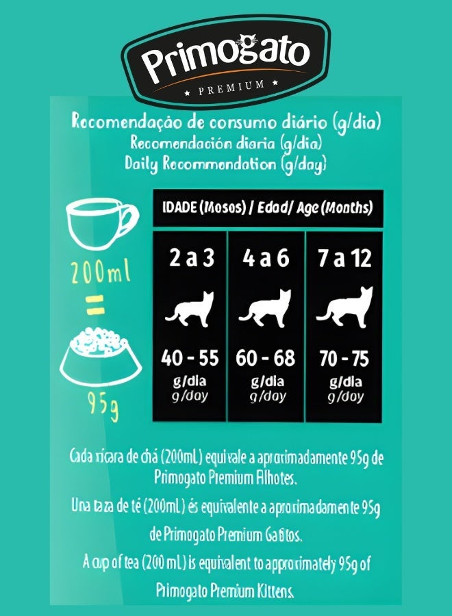 Primogato بريموجاتو بريميوم بلند طعام جاف للقطط البالغة 1 كجم - طعام للقطط بنكهة اللحم البقري والدجاج والسمك  | طعام جاف للقطط البالغة | كيس طعام مغذٍ للقطط | بديل للطعام الرطب والوجبات الخفيفة للقطط - Image 4
