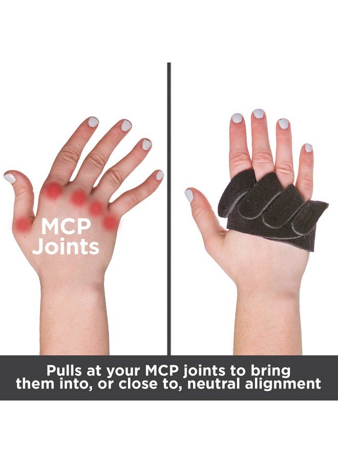 BraceAbility - BraceAbility Ulnar Deviation & Drift Hand Splint | MCP Knuckle Joint Support Brace for Rheumatoid Arthritis & Tendonitis Pain Relief, Finger Straightener & Stretcher Glove - S (SM/MED) Right - Image 1