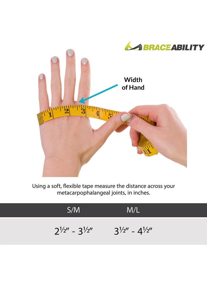 BraceAbility - BraceAbility Ulnar Deviation & Drift Hand Splint | MCP Knuckle Joint Support Brace for Rheumatoid Arthritis & Tendonitis Pain Relief, Finger Straightener & Stretcher Glove - S (SM/MED) Right - Image 1