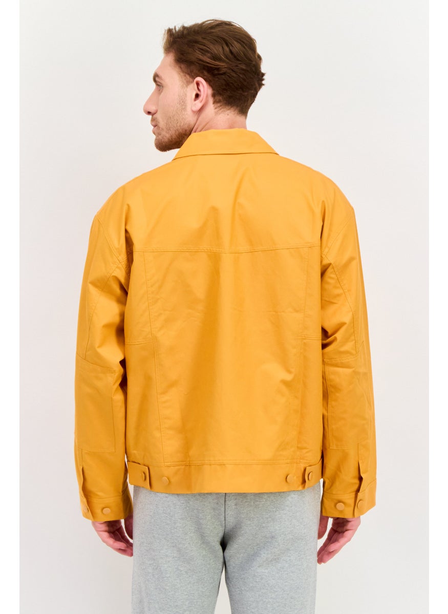 adidas Originals Men Sportswear Fit Embroidered Logo Outdoor Jacket, Orange  - Image 3