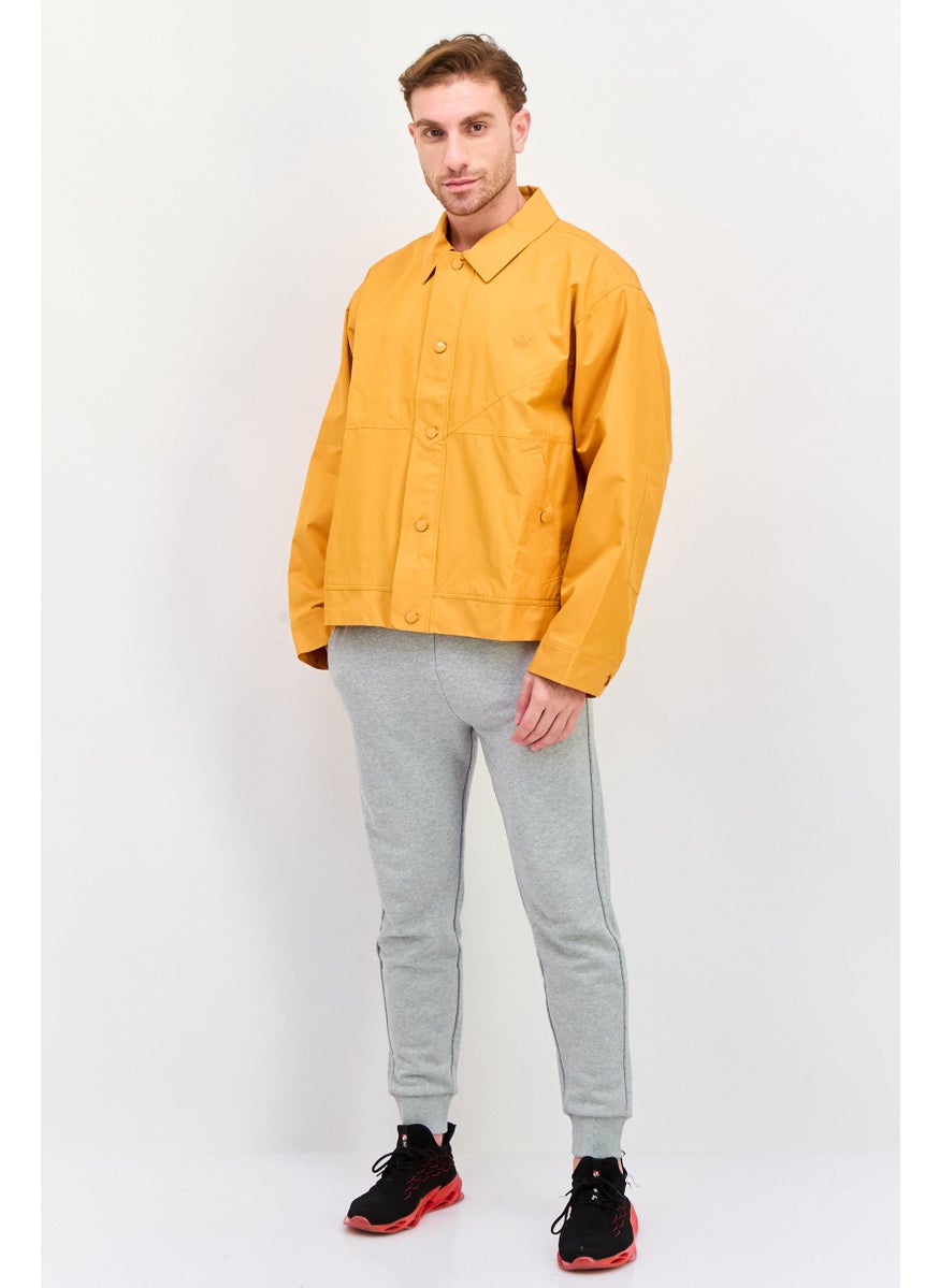 adidas Originals Men Sportswear Fit Embroidered Logo Outdoor Jacket, Orange  - Image 4