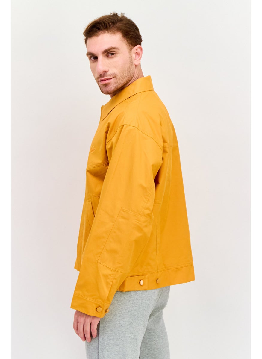 adidas Originals Men Sportswear Fit Embroidered Logo Outdoor Jacket, Orange  - Image 2