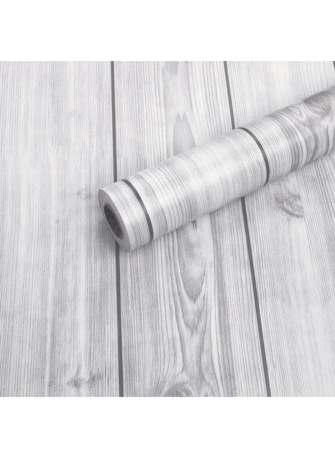 wolpin Wall Stickers Wallpaper Wood Grain (45 x 500 cm) Waterproof Plank Nautical Home Office, Furniture, Door, Wardrobe, Kids Room, Decoration, DIY Self Adhesive, Gray - Image 1