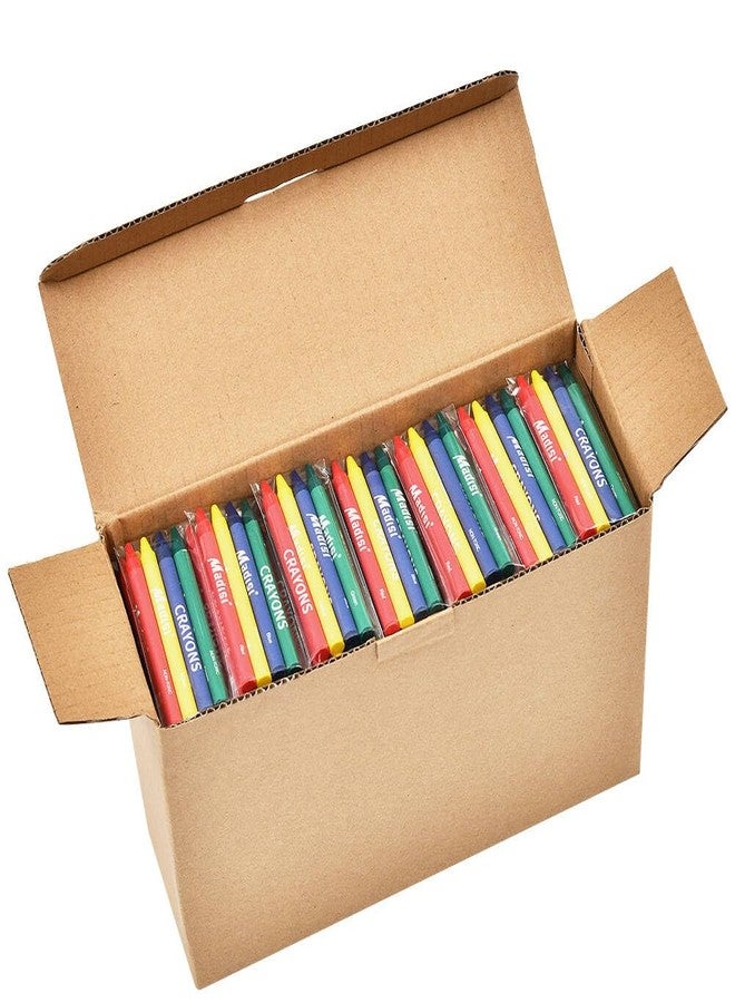 Madisi Crayons Bulk Pack, Regular Size, 4 Colors, 150 Packs, 600 Count - Image 1
