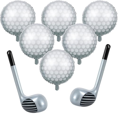 Rotatingpals 8 Pcs Golf Balloons Set 18 Ball and 30 Inflatable Club for Birthday Party Decorations Golf Themed Events Party Favors - Image 1