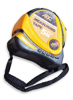 ABC Measuring tape 5m length x 25mm width , made of reinforced plastic and rubber, automatic locking that easily holds the tape in place, strong magnetic tip, clear and easy to read graduations, equipped with a hand lanyard for easy carrying and mobility while working.  - Image 2
