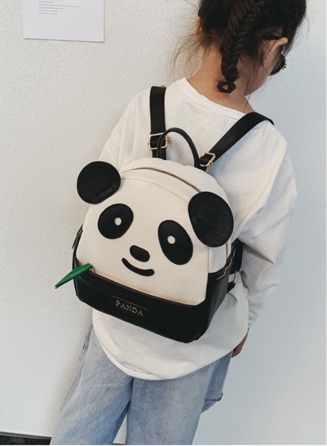 Panda Pattern Backpack Lovely for Women Girls Pu Leather Small Casual Shoulder Daypack Bag Travel Gift School Bag for Women Girls Students - Image 2