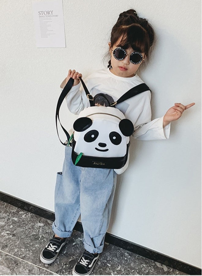 Panda Pattern Backpack Lovely for Women Girls Pu Leather Small Casual Shoulder Daypack Bag Travel Gift School Bag for Women Girls Students - Image 3