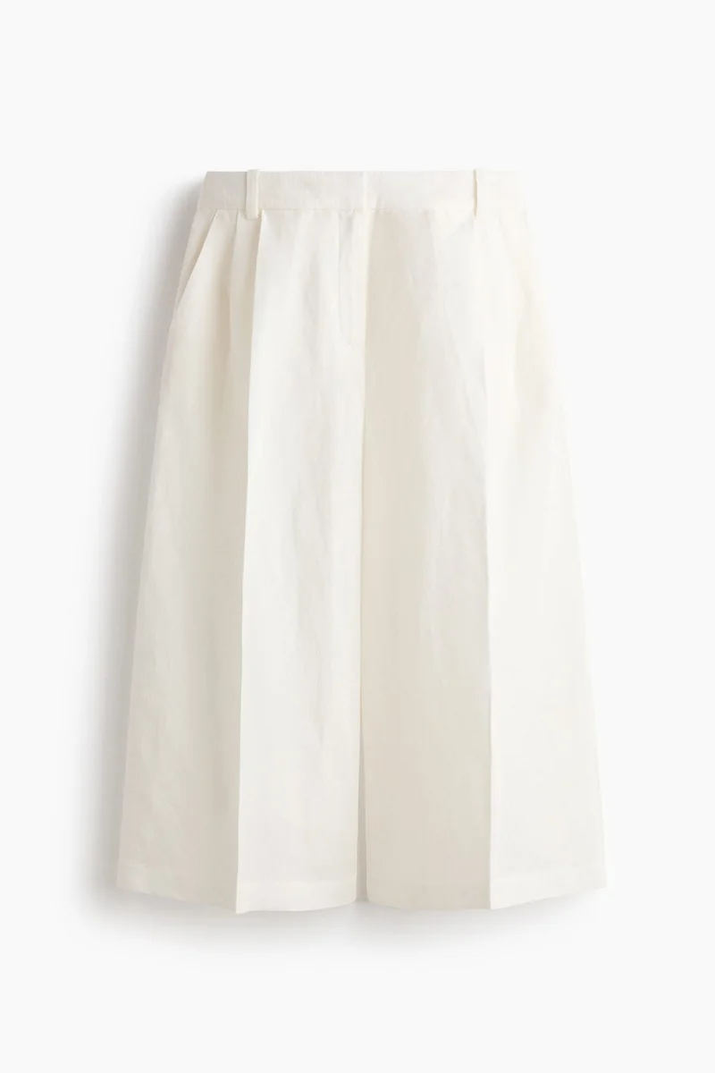 H&M  Wide linen-blend culottes for Women | Best Price UAE