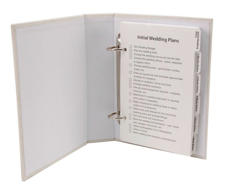 Amore Wedding Planner Organiser Cream Suede WG293 - Image 2