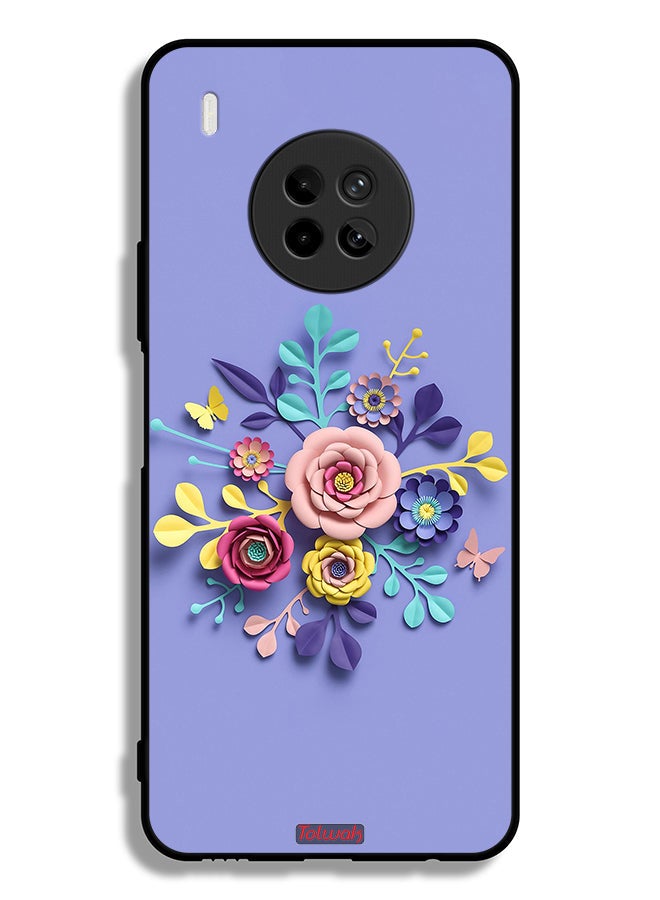 Tolwak غطاء حماية لهاتف هواوي Y9a بتصميم زهور فنّي - Image 2