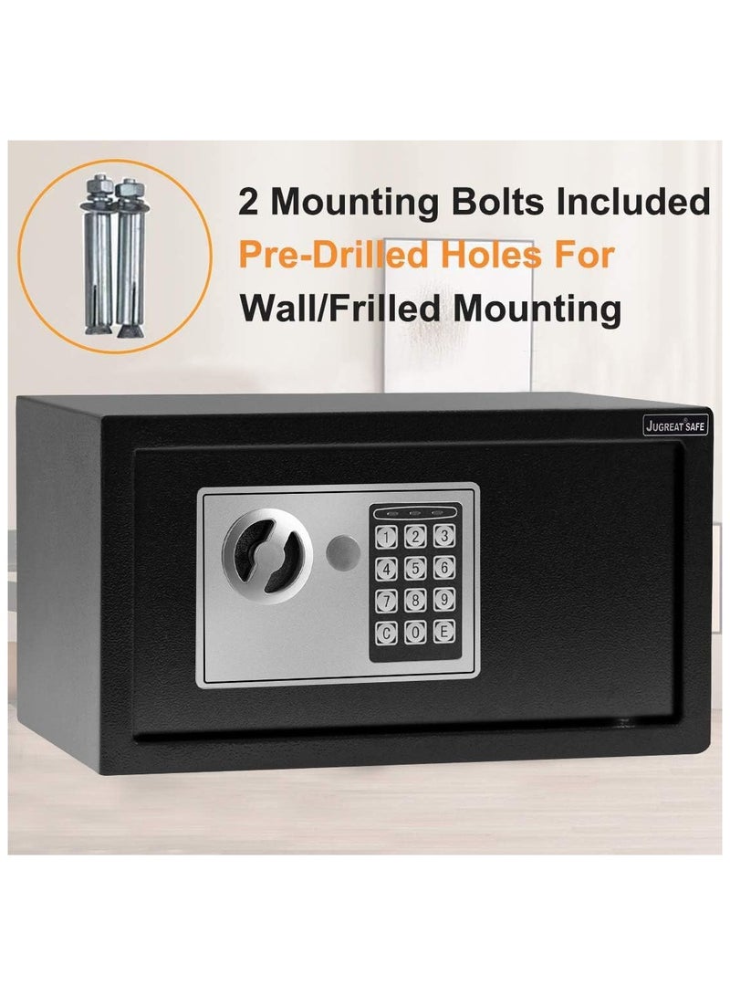 RENOVO Digital Safe Box With Electronic Keypad and Key Lock Black 230 MM - Image 4