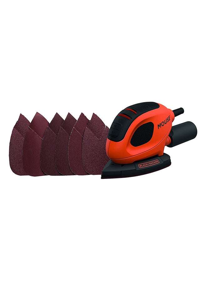 BLACK+DECKER 55W Corded Compact Detail Mouse Sander for Precision & Detailing Work, Orange/Black - BEW230-GB, Orange/Black - Image 2