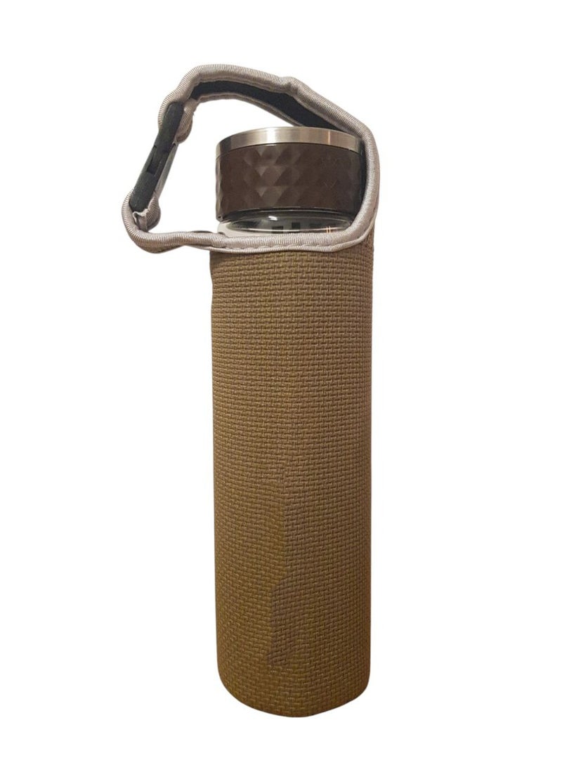 Glass Water Bottle with Neoprene Sleeve - Image 1
