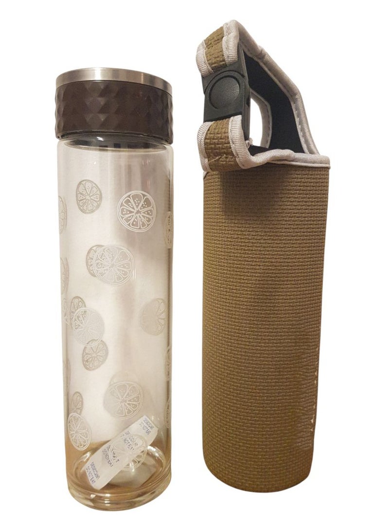 Glass Water Bottle with Neoprene Sleeve - Image 3