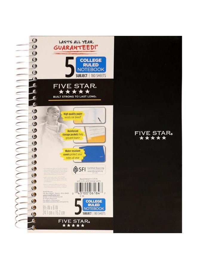 Five Star Notebook 9.5 X 6 in 360 Pages (180 Sheets)
